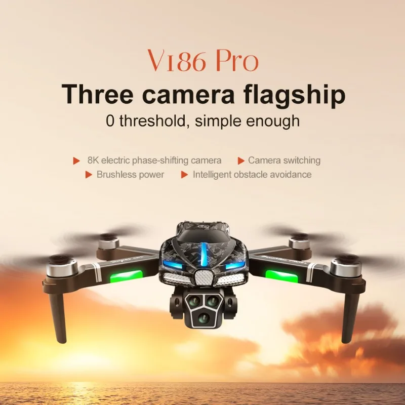 New V186 Pro Drone Professiona - Drone Gimbal 2 Axis のレビューと価格