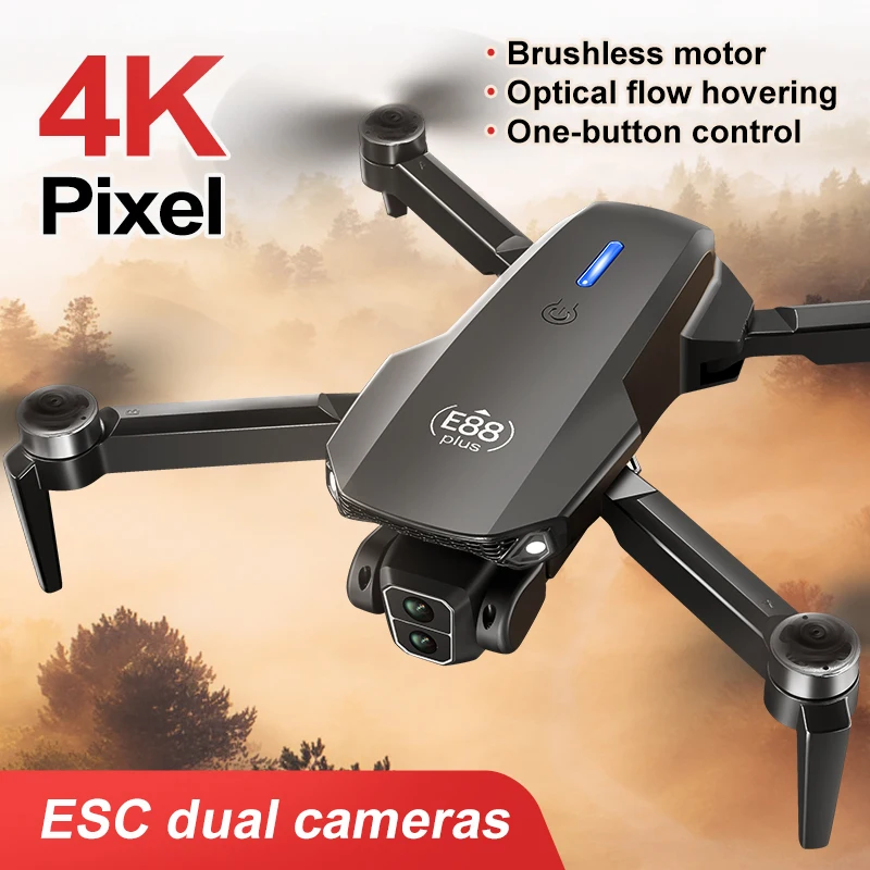 New E88 Plus Quadcopter Drone: - Drone Gimbal Brushless のレビューと価格