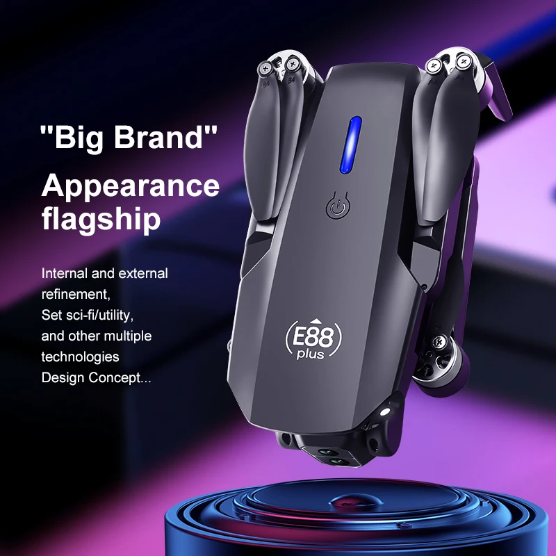 New E88 Plus Quadcopter Drone: - Drone Gimbal Brushless のレビューと価格