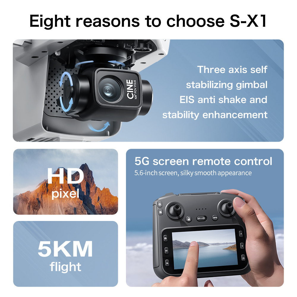 S-X1 MAX GPS Drone with 3-Axis - Drone Gimbal 3 Axis のレビューと価格