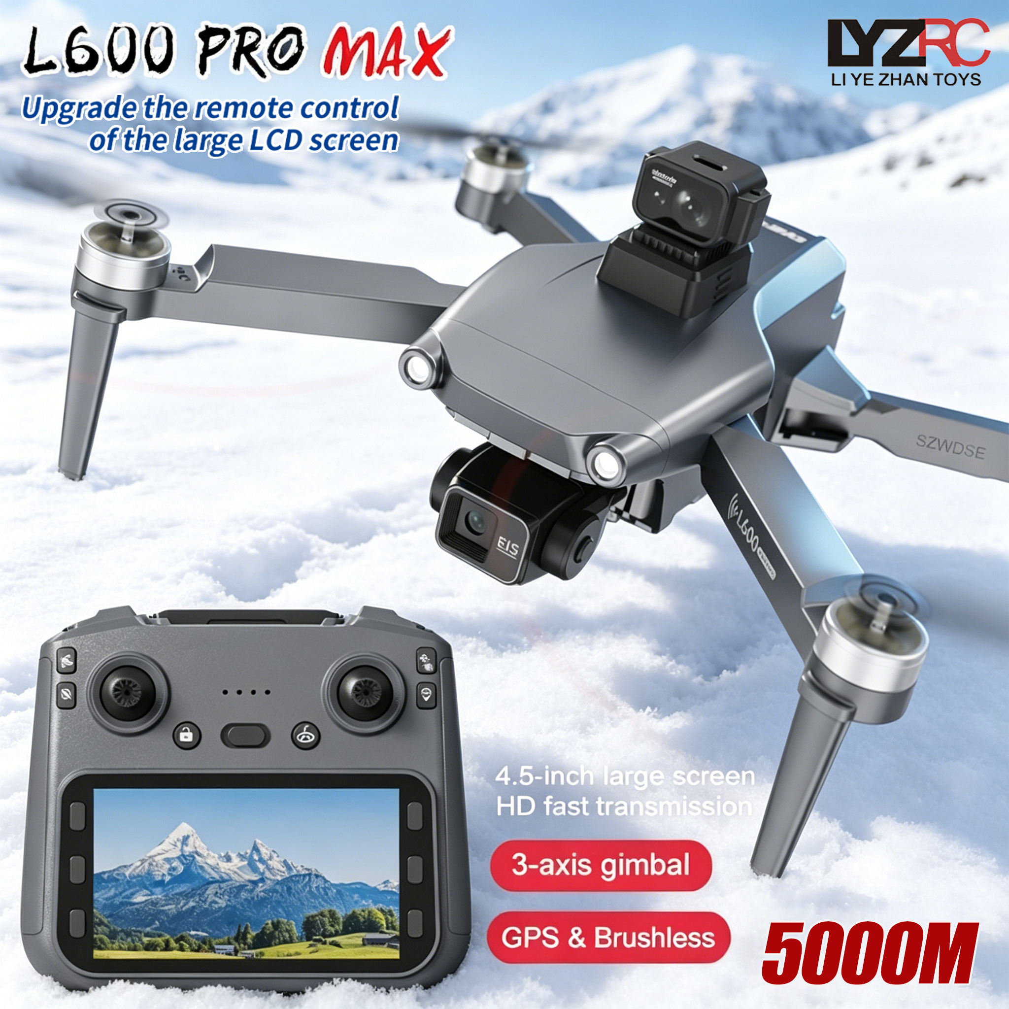 L600 MAX GPS Drone Professiona - Drone Gimbal 3 Axis のレビューと価格