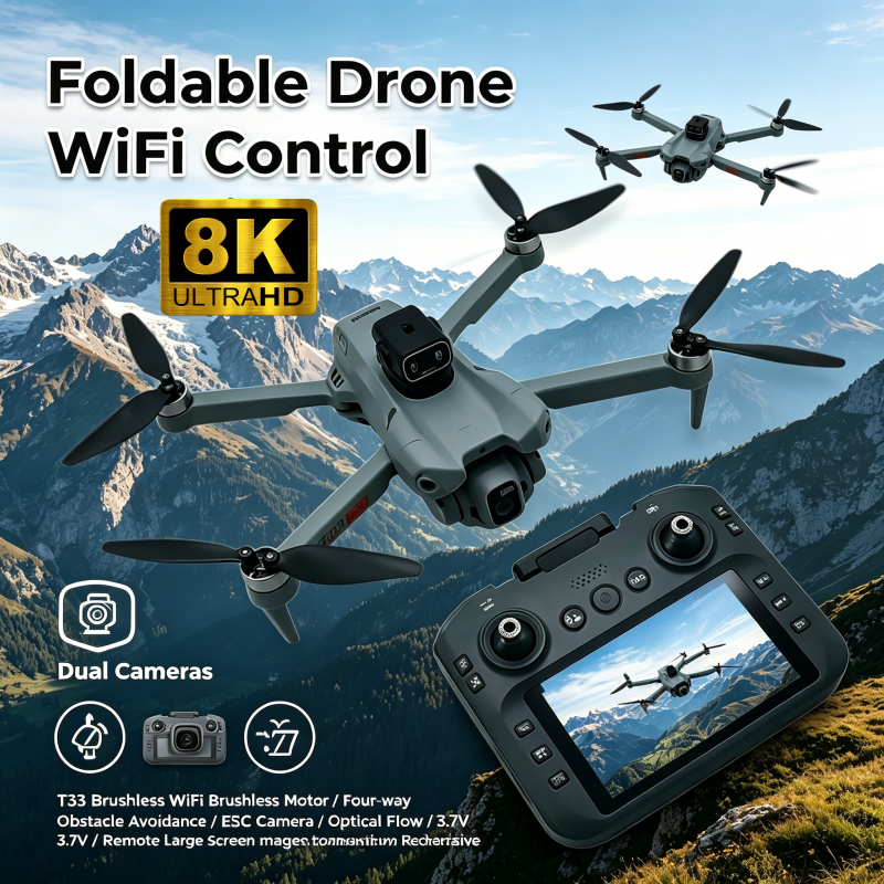 2026 New T33 RC Drone 8K Camer - Drone Gimbal 3 Axis のレビューと価格